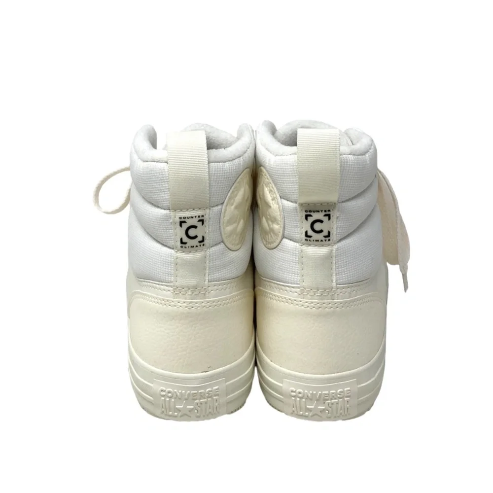 Converse Chuck Taylor Berkshire Boot High Beige Leather Women's Sneakers 171428C - Picture 6 of 9